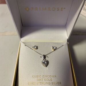 Primrose Gold and Silver Heart Necklace Set